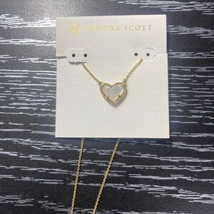 Kendra Scott Gold and White Heart Necklace